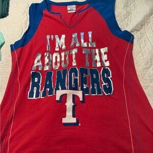 Rangers Women's Red and Blue Tank Top